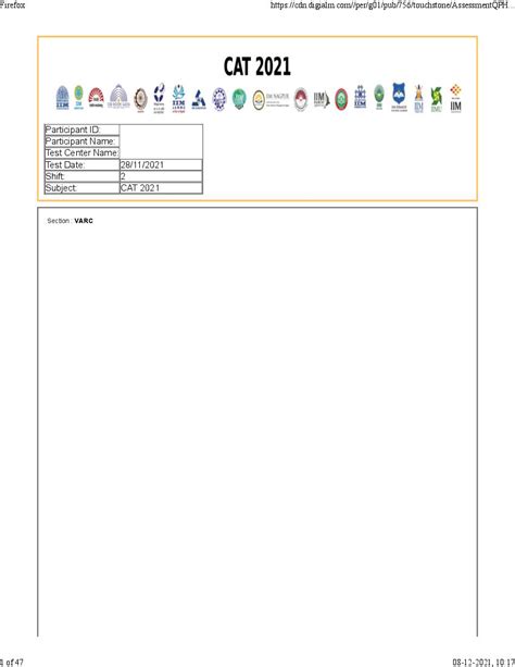 CAT 2021 Question Paper with Answer Key for Slot 2