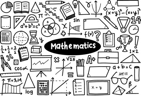 Doodle conjunto de dibujos animados de icono de matemáticas 2095352 ...