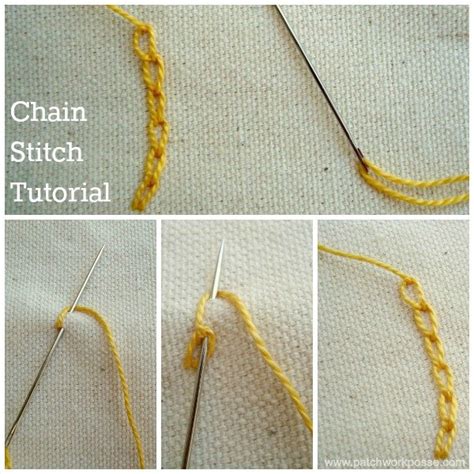 Embroidery Stitches Chain Stitch Tutorial - Patchwork Posse