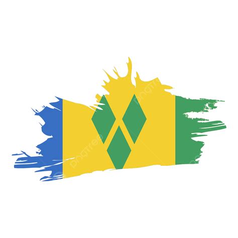 St Vincent Grenadines Flag Brush Stroke Clipart, St Vincent Grenadines ...