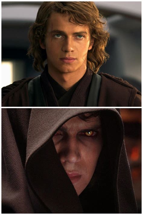 In Star Wars Revenge of the Sith, Anakin's eyes begin to change color ...