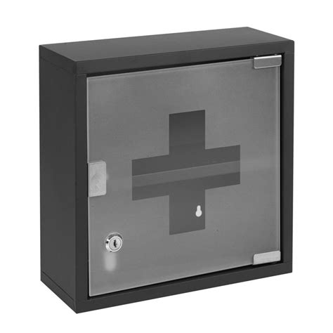 Wall Mounted Medicine Cabinet Lockable Medical Storage Box First Aid ...