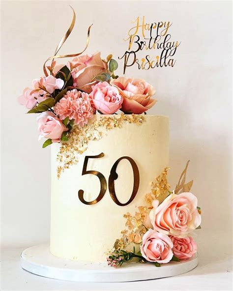 25 Beautiful 50th Birthday Cake Ideas for Men & Women in 2023 | 50th ...