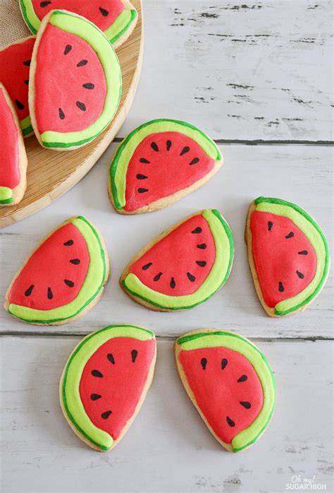 Watermelon Cookies with Royal Icing - Oh My! Sugar High