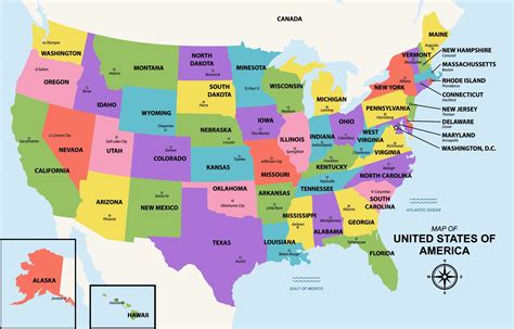 States Of USA Map 21251108 Vector Art at Vecteezy