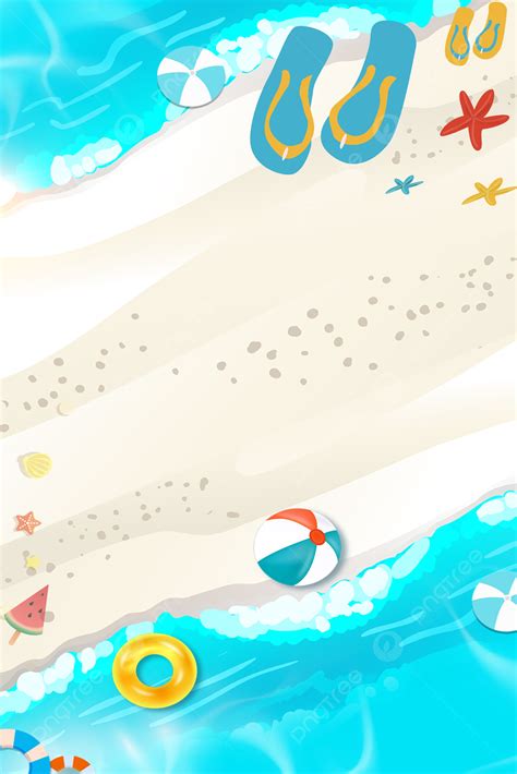 Summer Beach Cartoon Background Wallpaper Image For Free Download - Pngtree