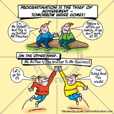 Procrastination Is The Thief Of Achievement! | Cartoon Motivators Blog