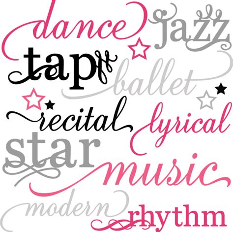 Dance Words Set SVG scrapbook title dance svg files dance cut files ...