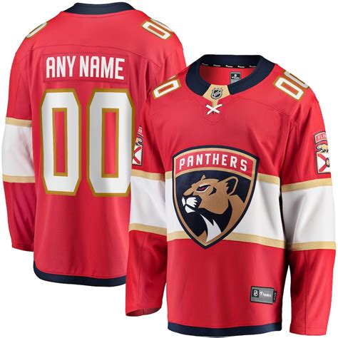 Fanatics Branded Florida Panthers Red Home Breakaway Custom Jersey