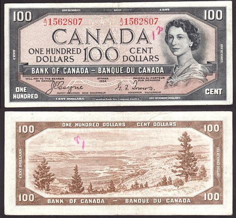 1954 $100 Canadian bill ~ BC35a Devil's Face | eBay