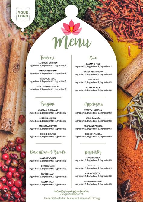 Indian Restaurant Flyer & Menu Templates