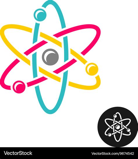 Atom logo colorful physics science concept symbol Vector Image