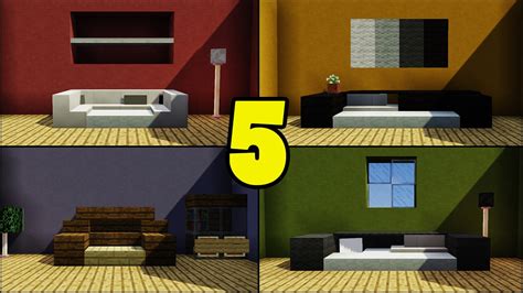 Top 5 Couch/Sofa Designs in Minecraft - YouTube