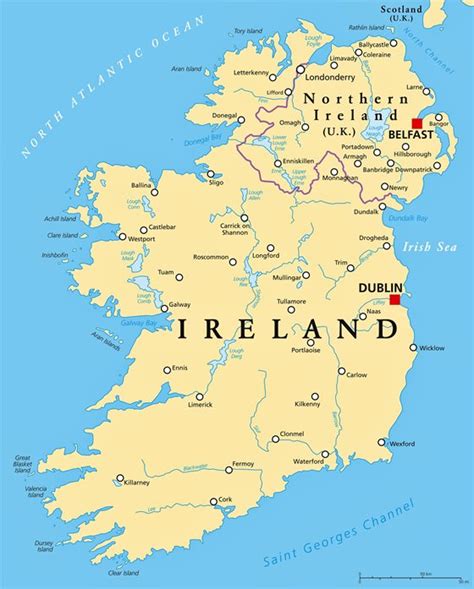 Cities map of Ireland - OrangeSmile.com