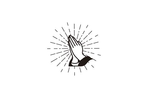 Pray Hand Sunburst Line Logo Icon Vector Graphic by sore88 · Creative ...