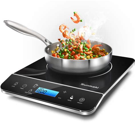 Buy Sunmaki Portable Induction Cooktop,1800W Induction Cooker with LCD ...