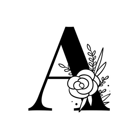 Letter A Floral Alphabet Design