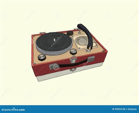 Vintage Turntable. Record Player Vinyl Record. Sketch Vector. Stock ...