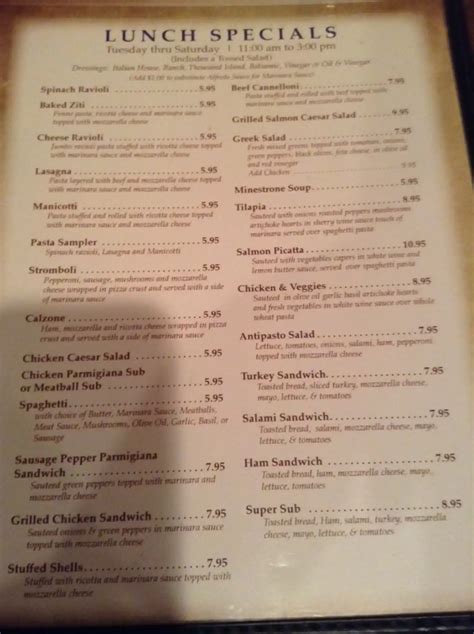 Menu at Roma restaurant, Durant, 121 W Main St