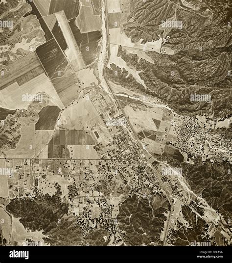 historical aerial photograph Santa Clarita, California, 1947 Stock ...