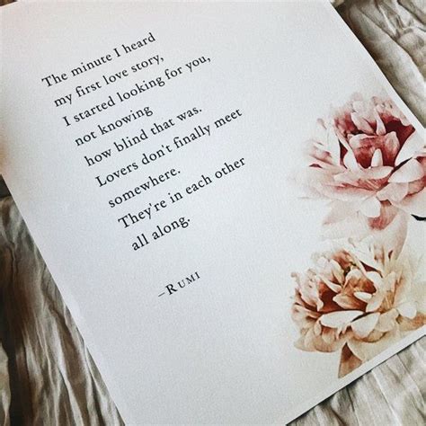 Rumi love poem The minute I heard my first love story | Etsy | Rumi ...