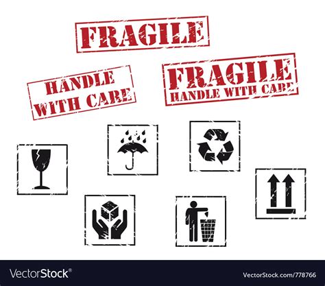 Fragile rubber stamps Royalty Free Vector Image