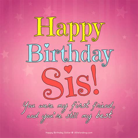 Simple Happy Birthday Wishes For Sister