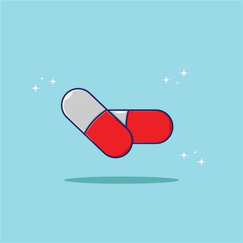 Medicine pill cartoon vector icon illustration 4395872 Vector Art at ...