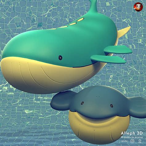 Pokemon wailmer evolution pack 3D model 3D printable | CGTrader