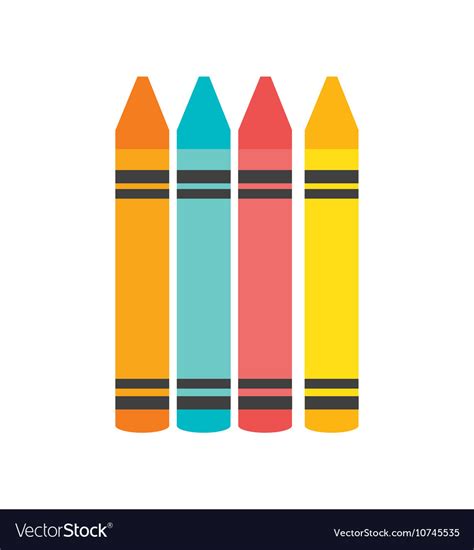 Cartoon crayons colors graphic isolated Royalty Free Vector