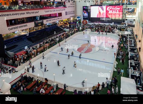 Dubai Ice Rink at Dubai Mall shopping mall, Dubai, United Arab Emirates ...