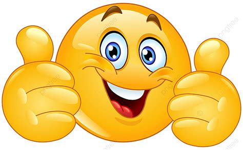 Thumbs Up Emoji Clipart Hd PNG, Happy Emoji Emoticon Showing Double ...