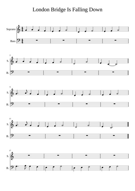 London Bridge Is Falling Down sheet music for Voice download free in ...