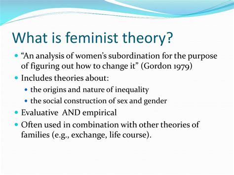 PPT - Using Feminist Theory to Study Families PowerPoint Presentation ...