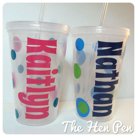 CLEAR Personalized Kids Cups 16oz tumblers with by TheHenPen