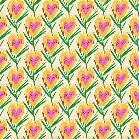 Premium Vector | Yellow tulips with a green background