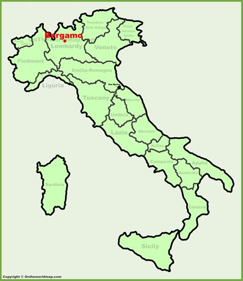 Bergamo location on the Italy map - Ontheworldmap.com