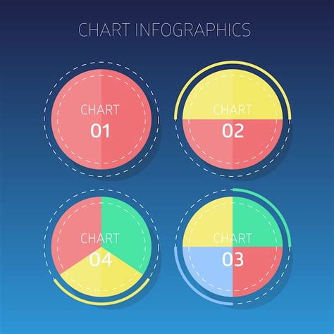 Four color chart infographics Vector | Free Download