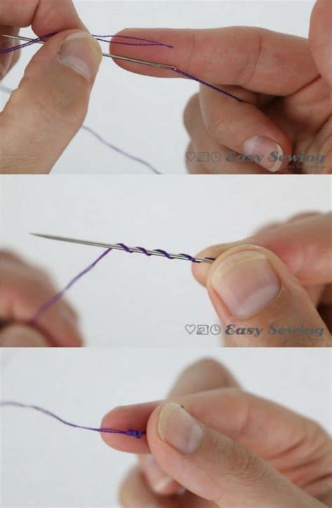 How to Tie a Knot in Thread Using a Quilter's Knot - Easy Sewing For ...