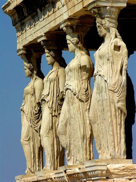 Porch of the Caryatids, Erectheion, the Acropolis of Athens. Because of ...