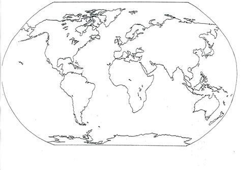 World Map Image Outline With Continents