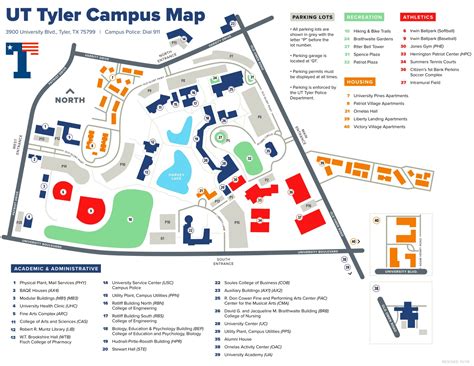 University of Texas at Tyler Campus Map