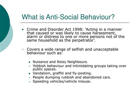 PPT - Anti-Social Behaviour Services PowerPoint Presentation, free ...