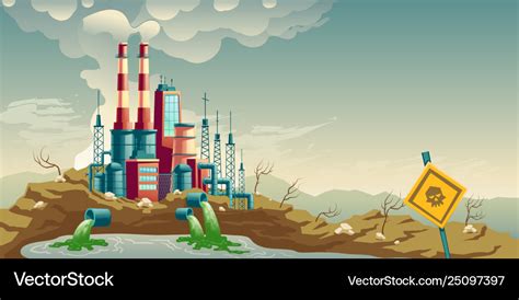 Industrial pollution environment cartoon Vector Image