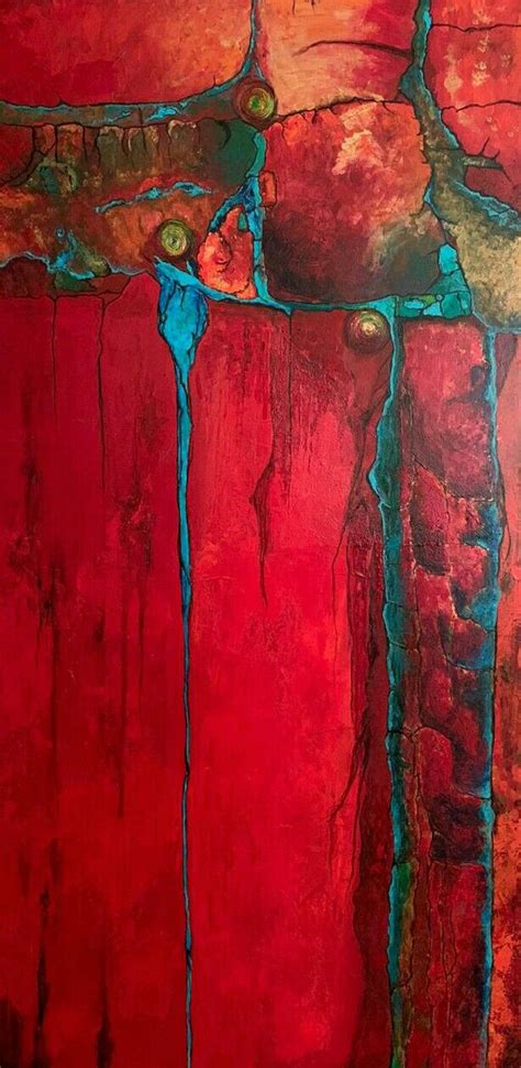 Abstract Red and Blue Painting