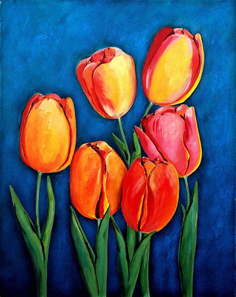 Ozgul Tuzcu Artwork: Tulips | Original Painting Acrylic | Floral Art ...