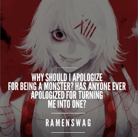 an anime character with the words, why should i apoloize for being a ...