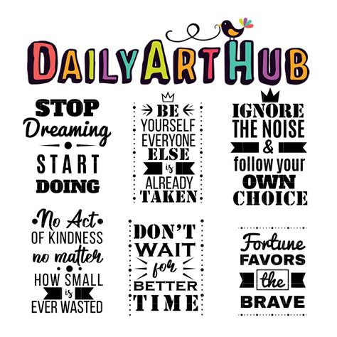 Motivational Quotes Clip Art Set – Daily Art Hub // Graphics, Alphabets ...