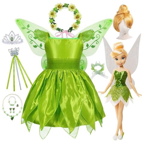 Girls Tinker Bell Costume Halloween Costume for Kids Green Tinkerbell ...