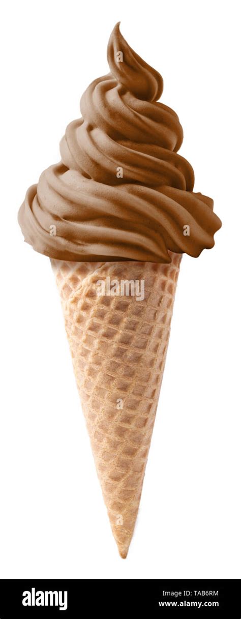 Chocolate soft serve ice cream cone Cut Out Stock Images & Pictures - Alamy